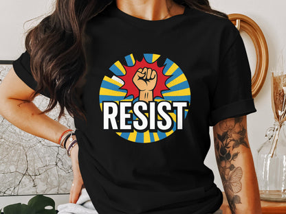 Retro Resist Fist Graphic Tee Stylish Statement product type