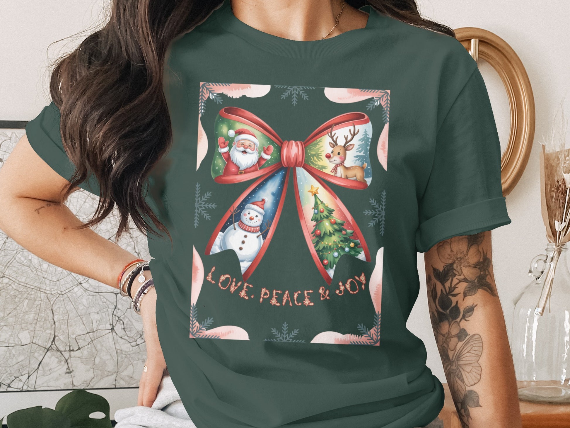 Love Peace Joy Christmas Themed Holiday T-shirt