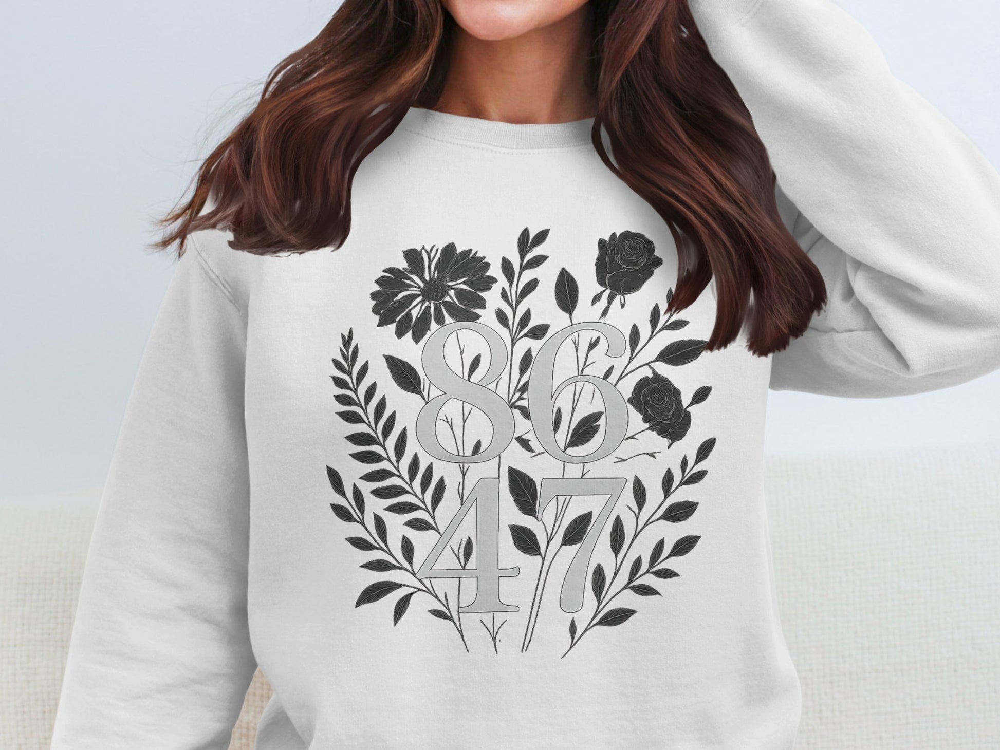 Women's Vintage Floral Graphic Number Sweatshirt product type