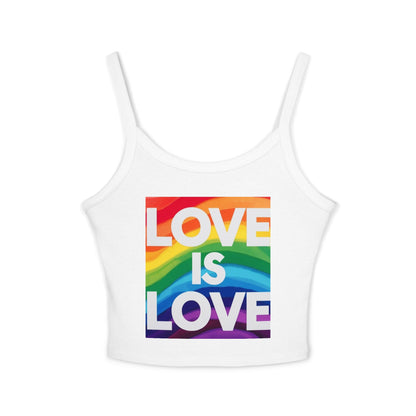 Pride tank top Rainbow Love Is Love Spaghetti Strap Tank Top