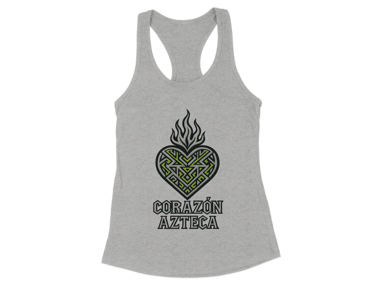 Corazon Azteca Racerback Tank Top Detailed Design