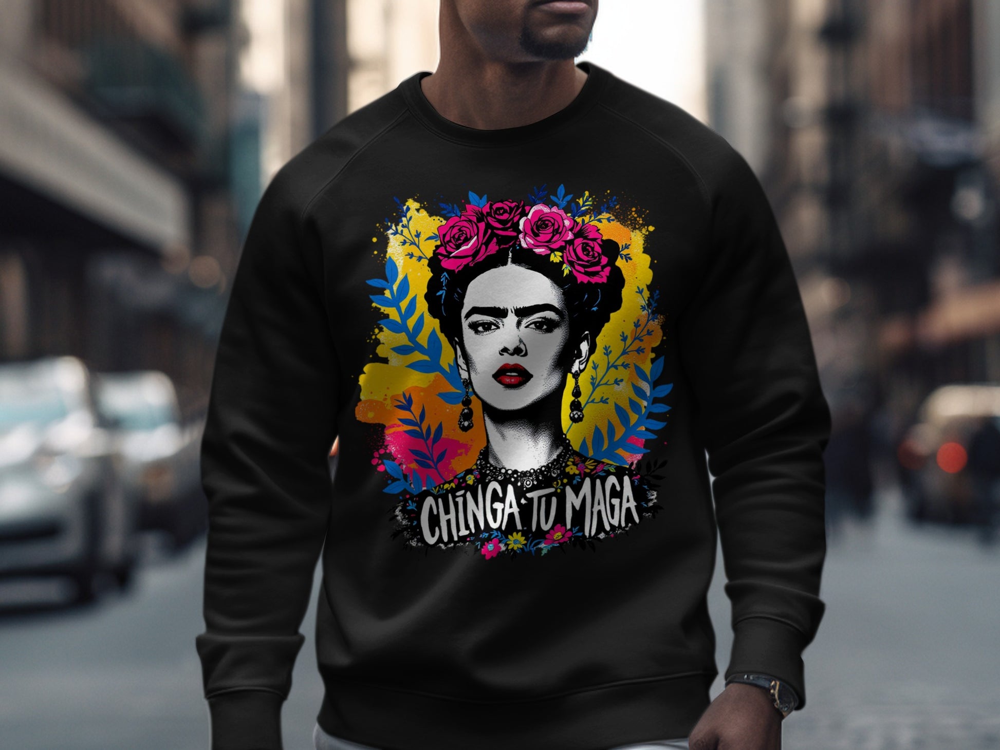 Colorful Frida Graphic Sweatshirt Unique Sweatshirt product