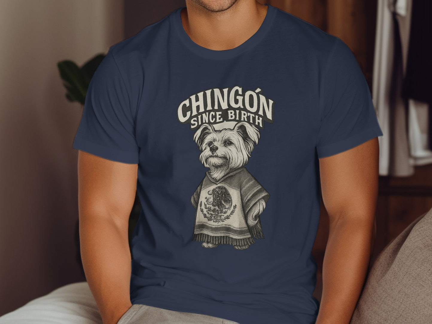 Chingón Since Birth Graphic Dog Blue Shirt product