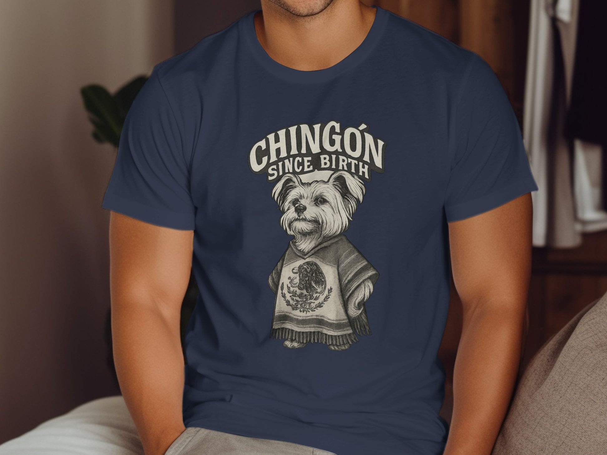 Chingón Since Birth Graphic Dog Blue Shirt product