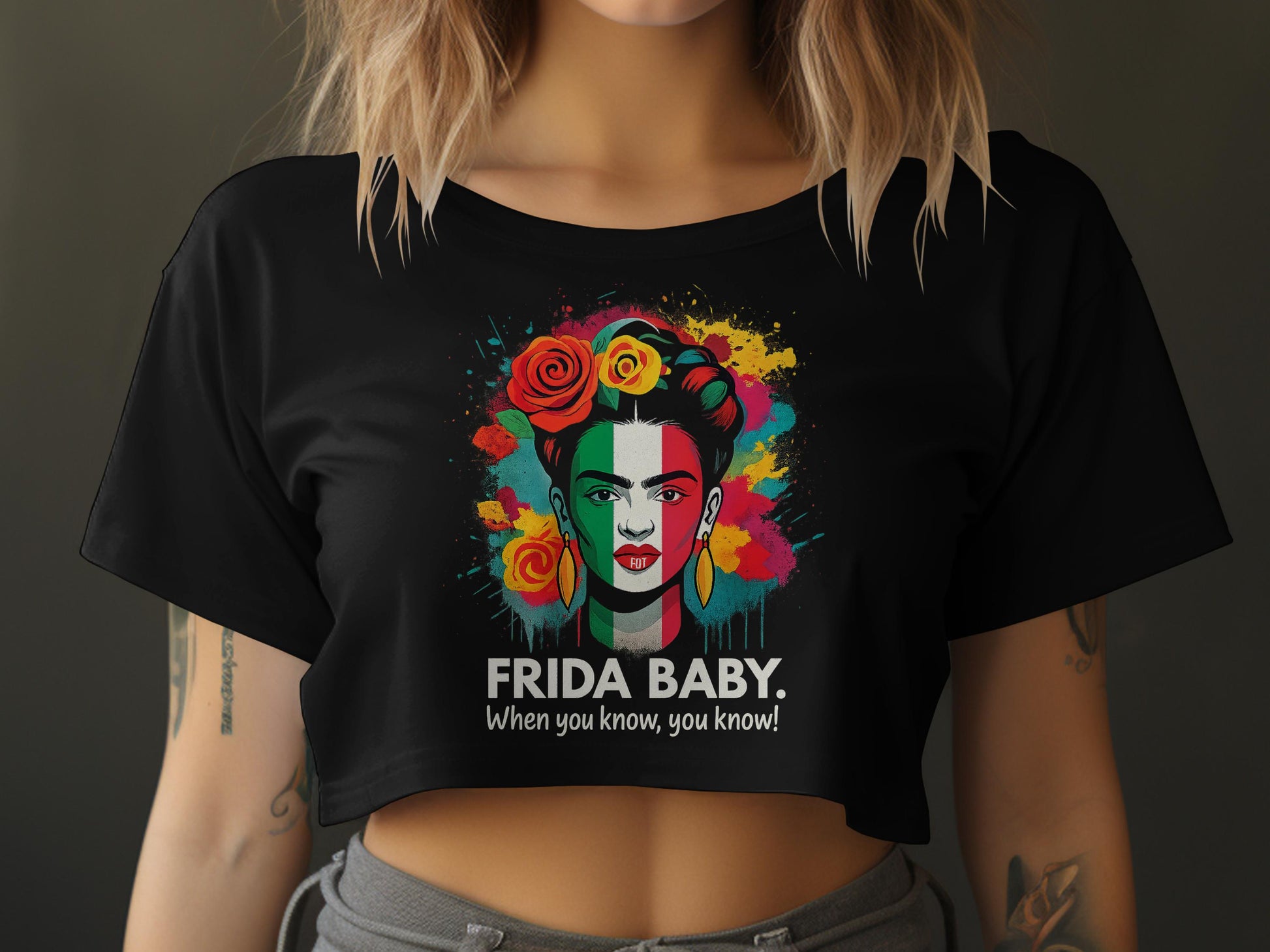 Frida Baby colorful artistic design crop top product