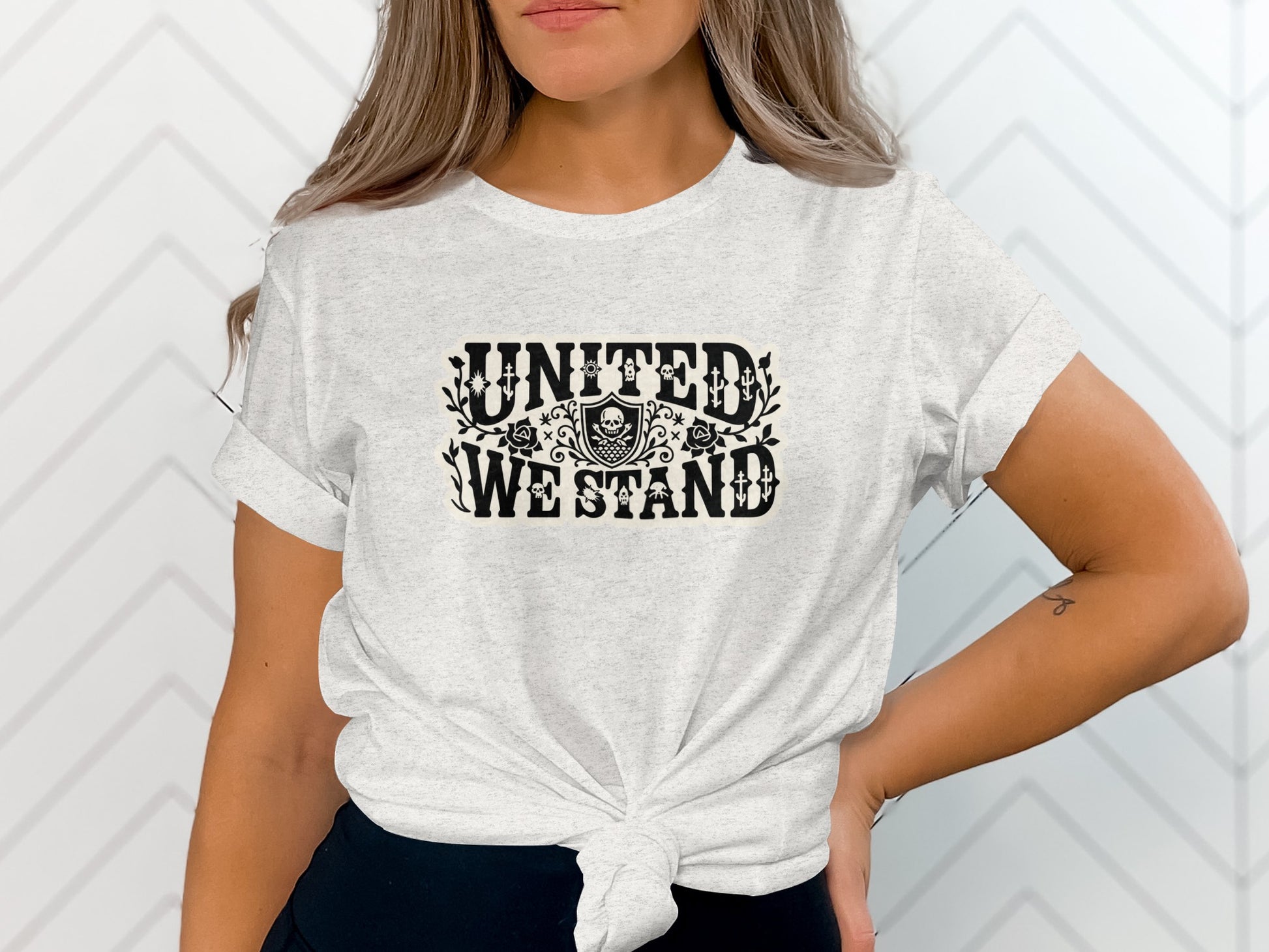 United We Stand Graphic Printed Short-Sleeve Top