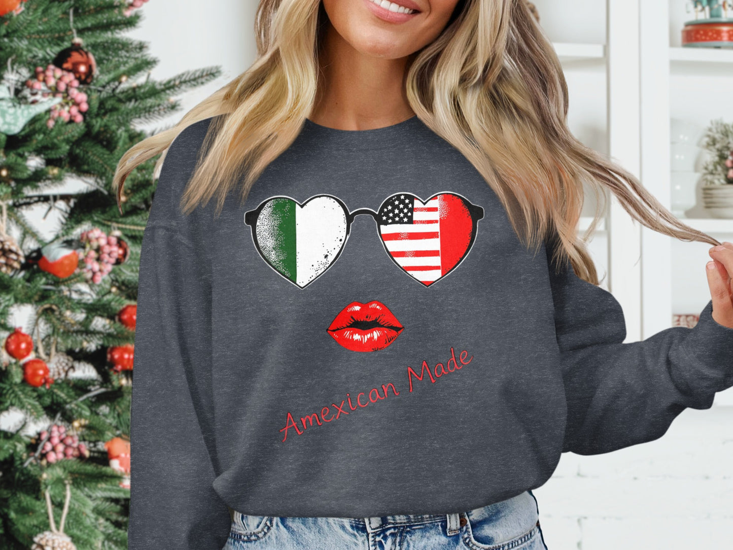 Amexican Made Heart Flag Lip Graphic Sweatshirt product type