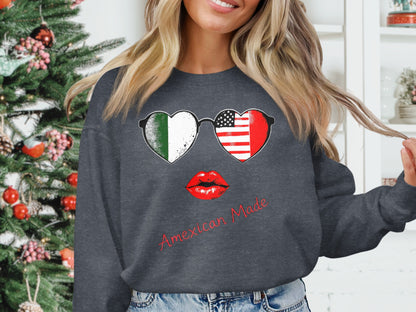 Amexican Made Heart Flag Lip Graphic Sweatshirt product type