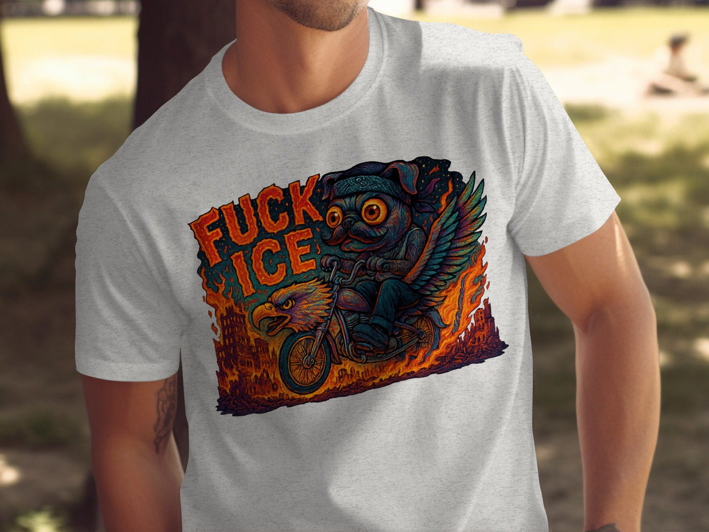 Cycling Owl with Statement Graphic T-Shirt product type