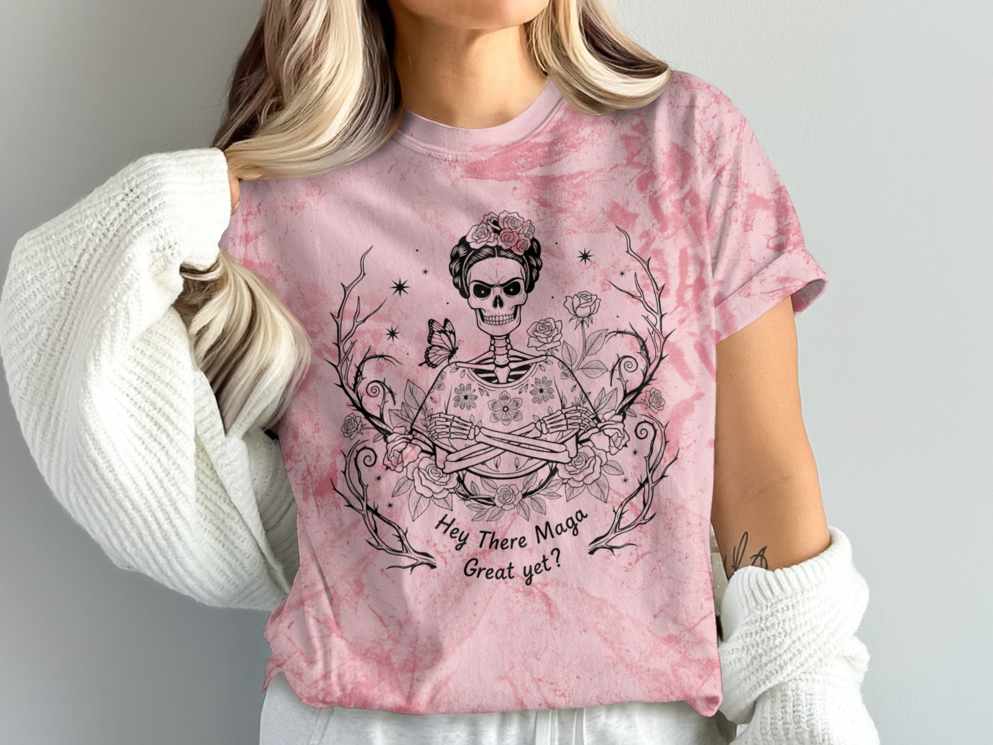 Hey There Maga Great Yet? Skull Skeleton Tee