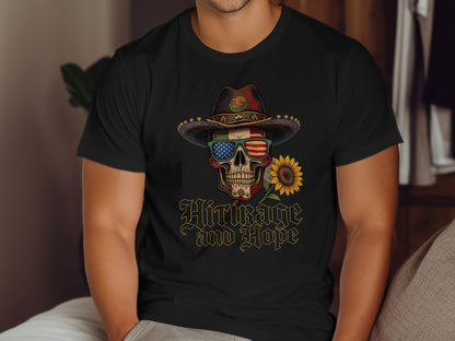 Patriotic Skull American Flag Hat Sunflower T-Shirt product