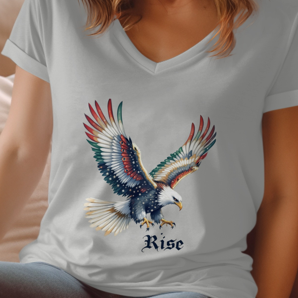 Vibrant Eagle Print Rise Graphic Tee Shirt product type