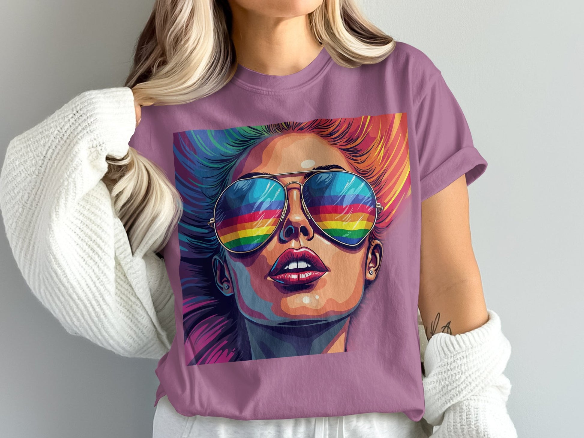 Unique Colorful Artistic Sunglasses Graphic T-Shirt product