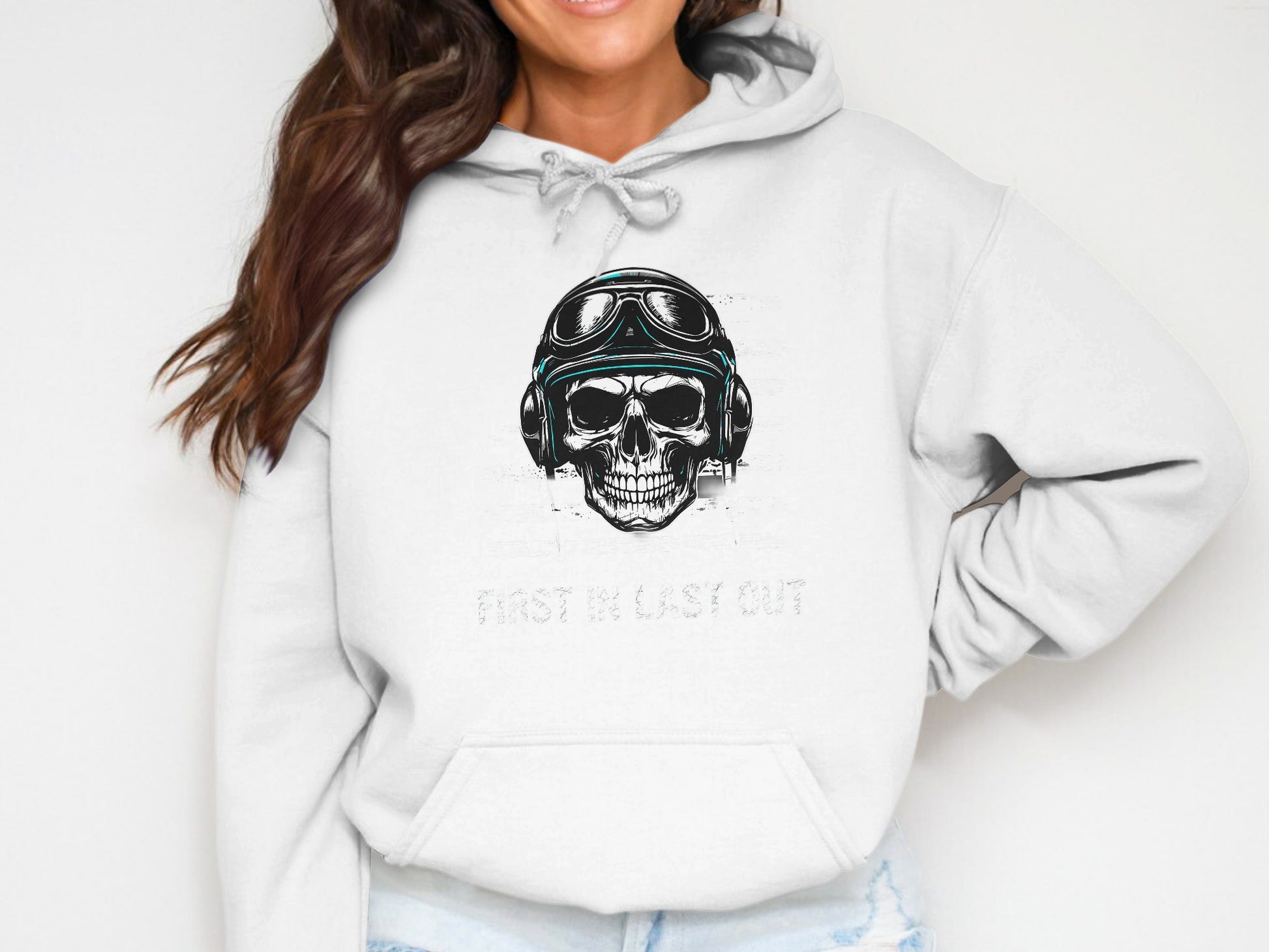 First In Last Out Skull Hoodie