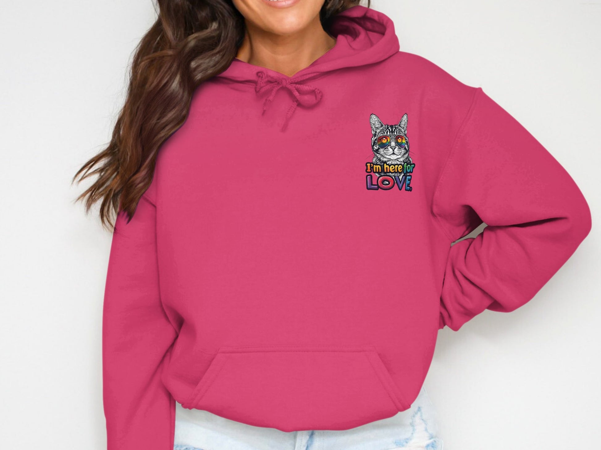 I'm Here to Love Cat Graphic Hoodie product