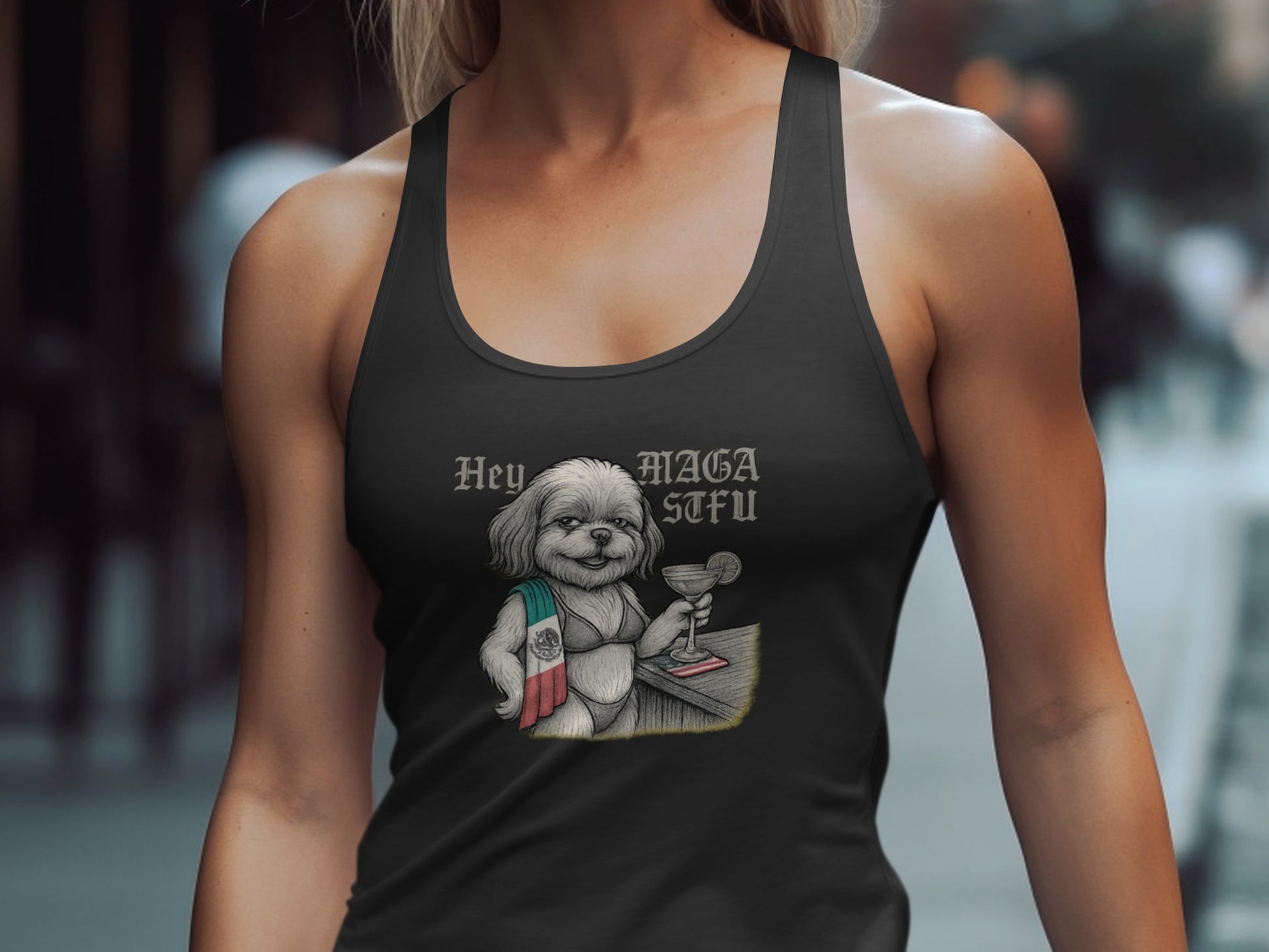 Hey MAGA STFU Funny Graphic Workout Tank product
