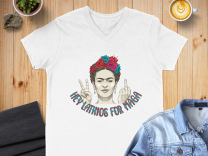 Hey Latinos For Maga V-neck T-shirt