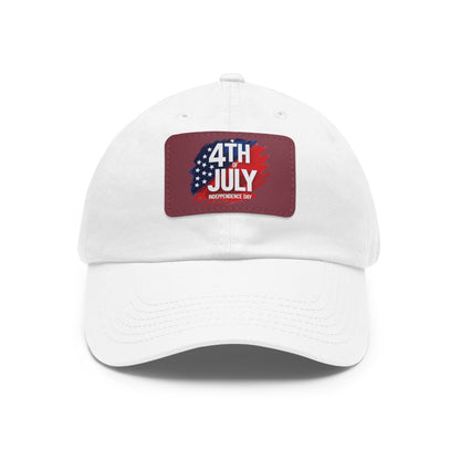 Patriotic Dad Hat with Leather Patch | 4th of July
