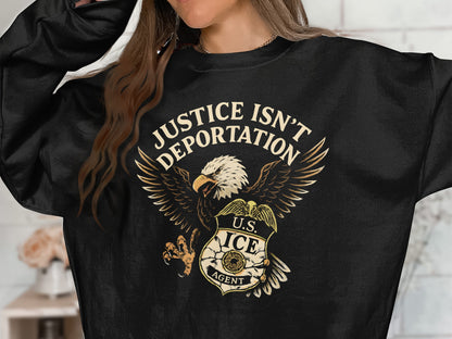 Justice Isn't Deportation Eagle Print Shirt product