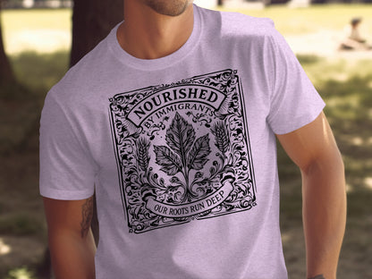 Nourished By Immigrants Our Roots Run Deep T-shirt