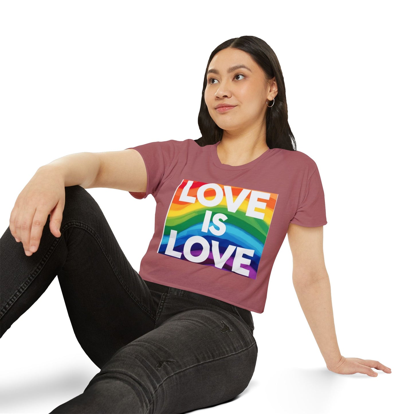 Pride corp top Rainbow Love is Love Crop Top for Festivals