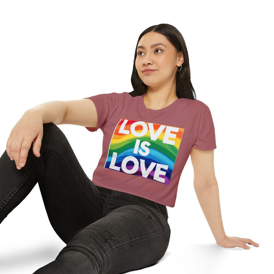 Pride corp top Rainbow Love is Love Crop Top for Festivals