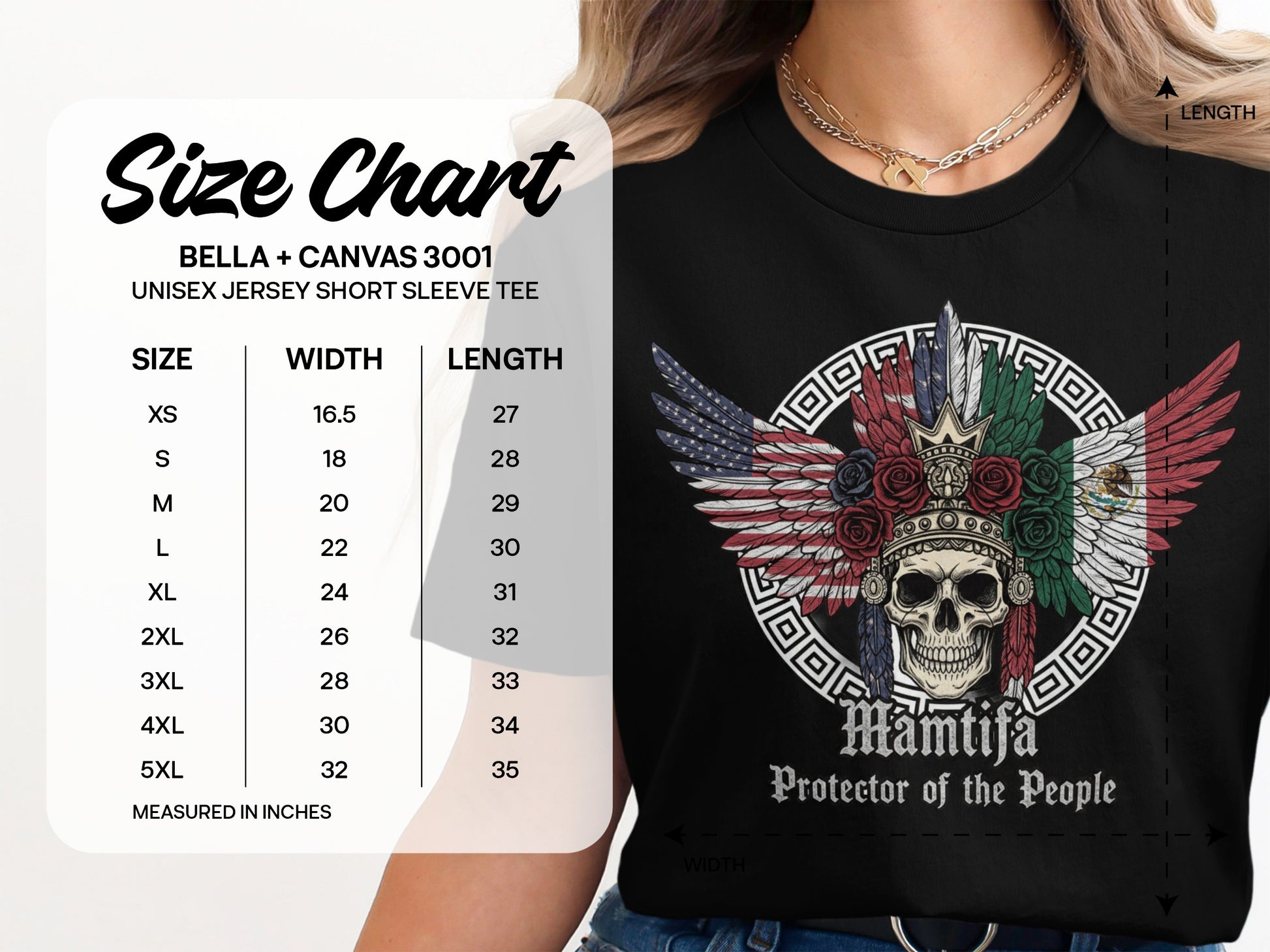 Mamija Protector of the People Tee Skull Wing Design