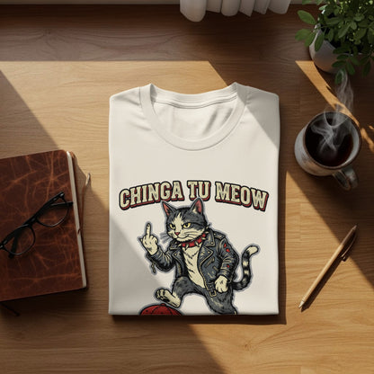 Chinga Tu Meow Cat Middle Finger T-shirt product type