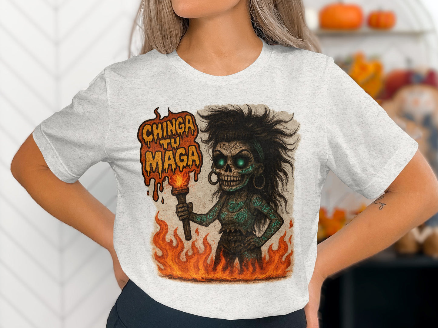 Spooky Chinga tu Maga Graphic Tee Shirt product