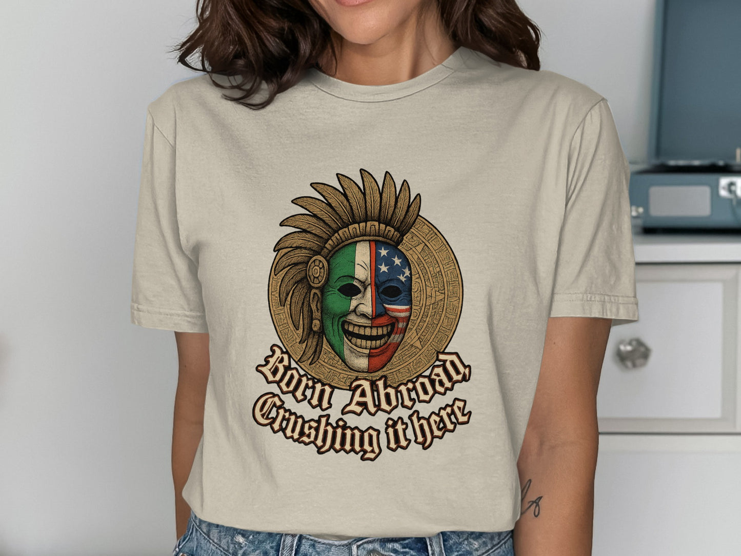 Born Abroad Crushing It Here Graphic Tee product type