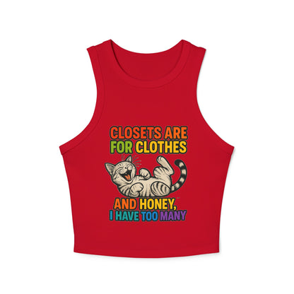 Pride Tank Top Funny Cat Love Women's Racer Tank Top - 'Closets Are For Clothes'