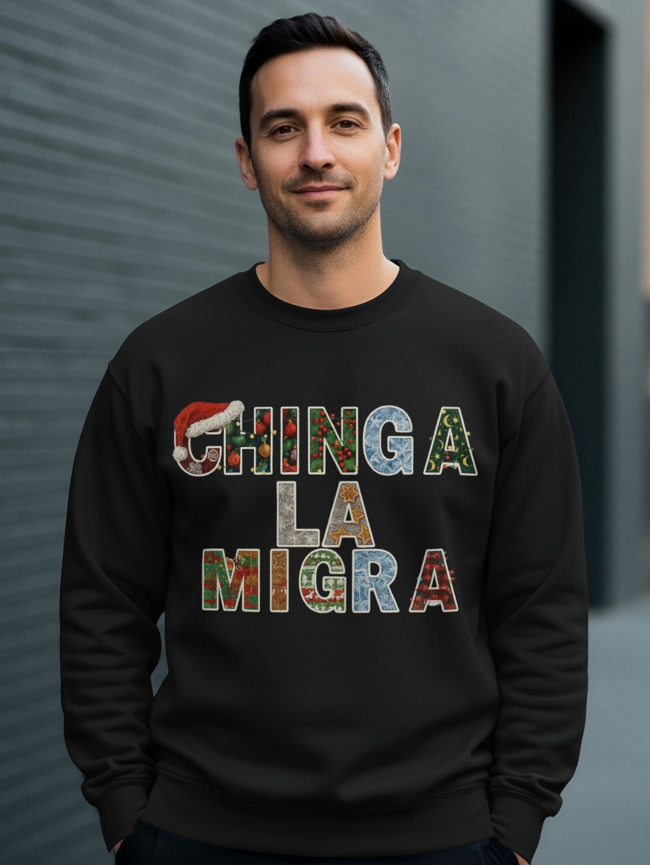 Chinga La Migra text casual graphic sweater