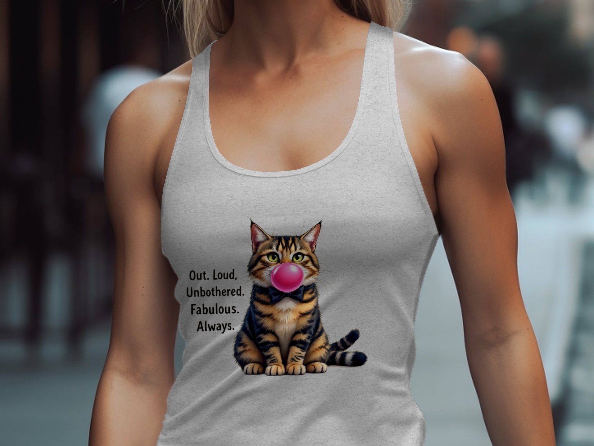 Out Loud Unbothered Fabulous Always Cat Tank Top Product