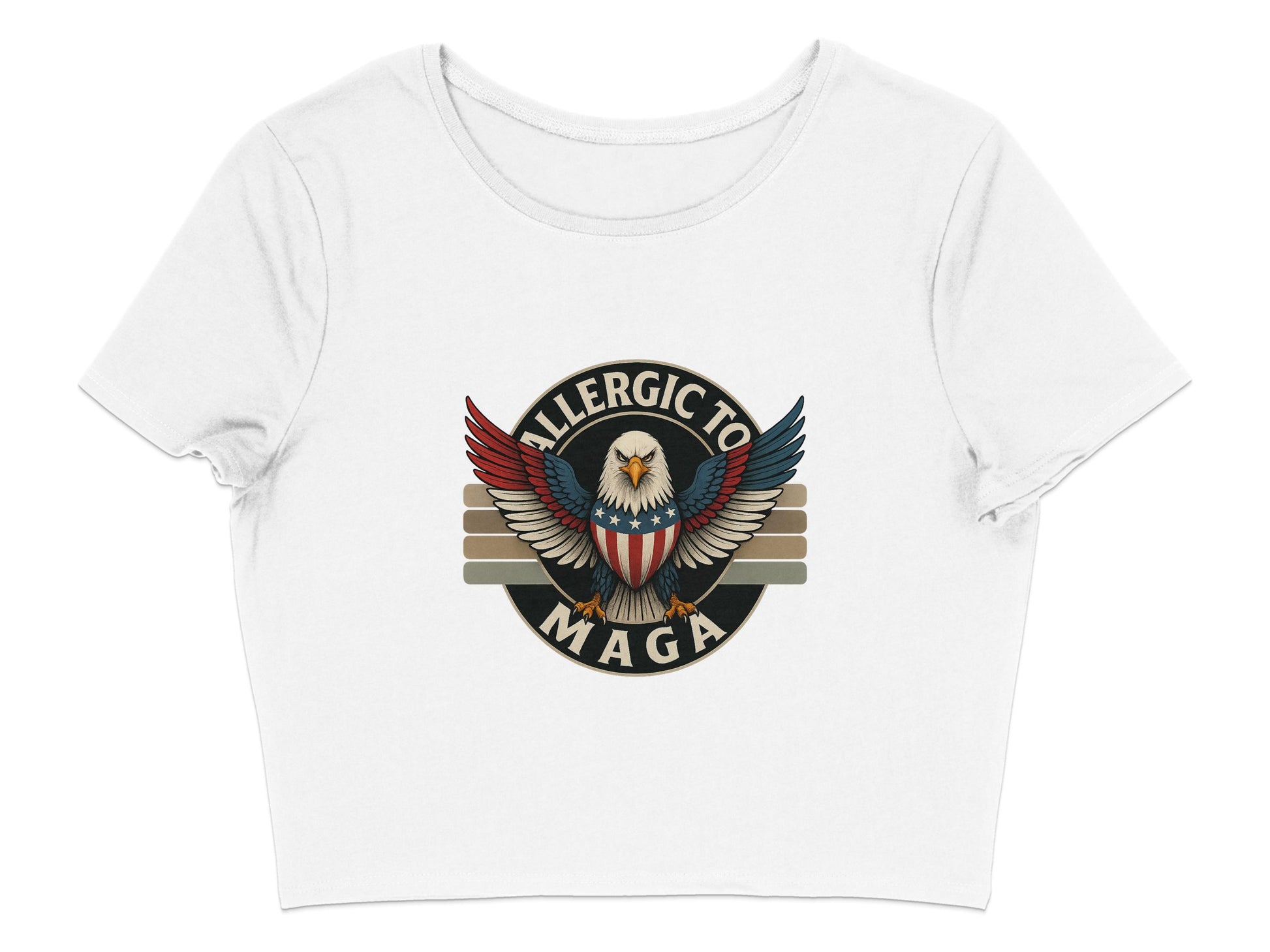 Allergic To MAGA Eagle Design Cropped Shirt product type