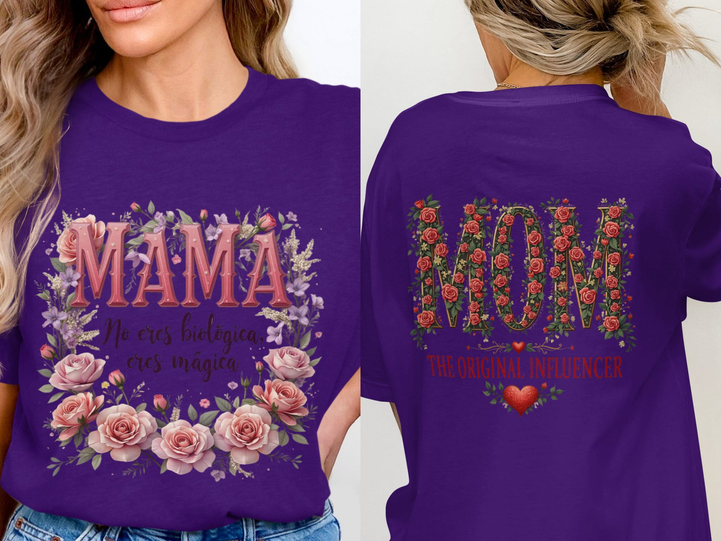 Purple Mama and Mom Floral Graphic Shirt product