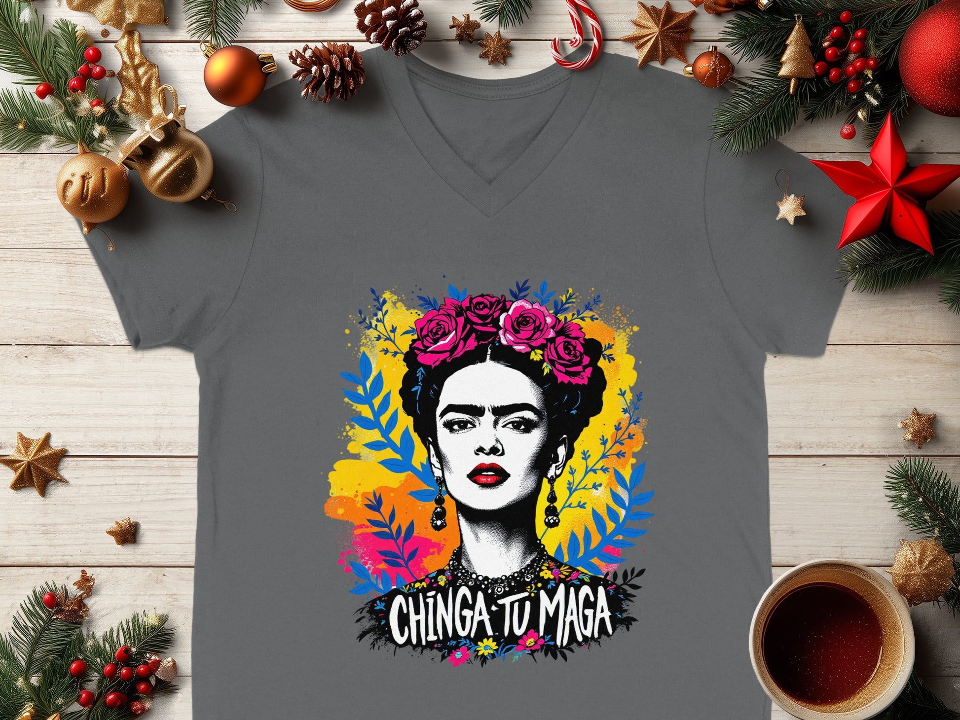 Vibrant Chinga Tu Maga Graphic Tee for Holiday Parties
