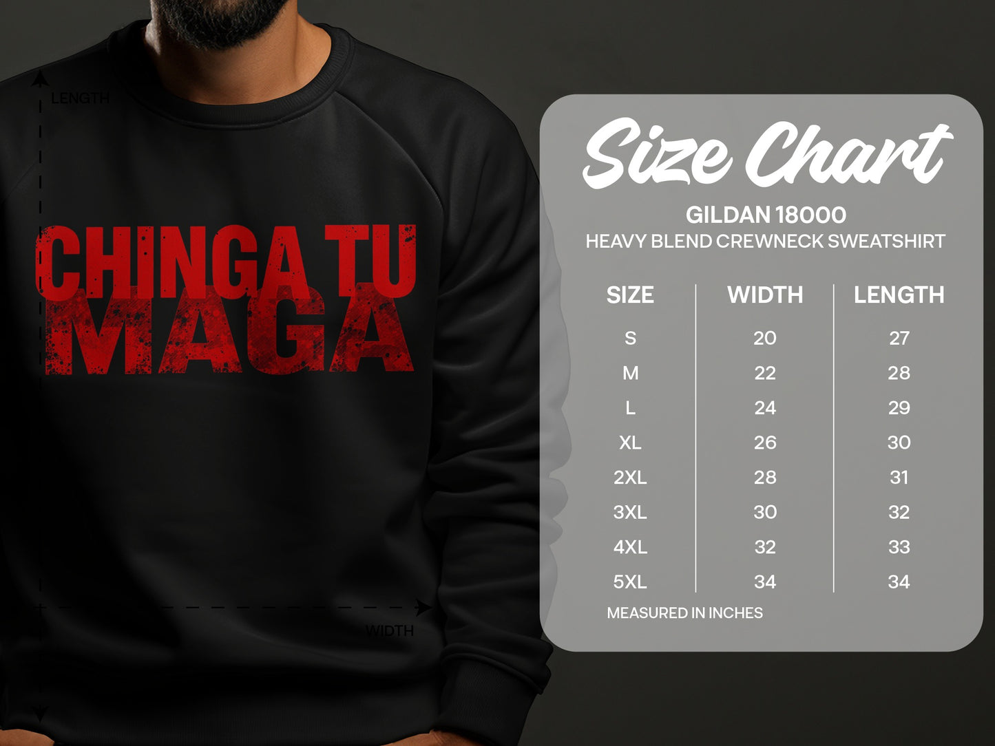 Chinga Tu Maga Heavy Blend Crewneck Sweatshirt