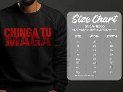 Chinga Tu Maga Heavy Blend Crewneck Sweatshirt