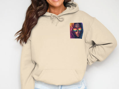Vibrant Artistic Design Beige Hoodie product