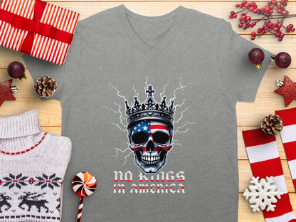 No Kings in America Skull Graphic T-Shirt