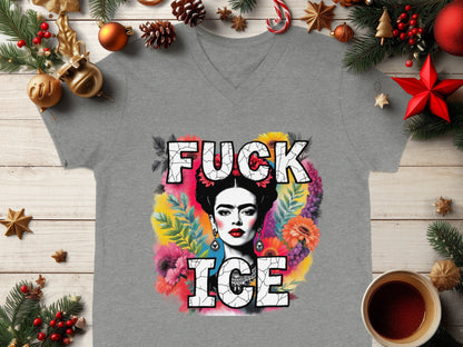 Bold Frida Kahlo Graphic Design Statement Shirt