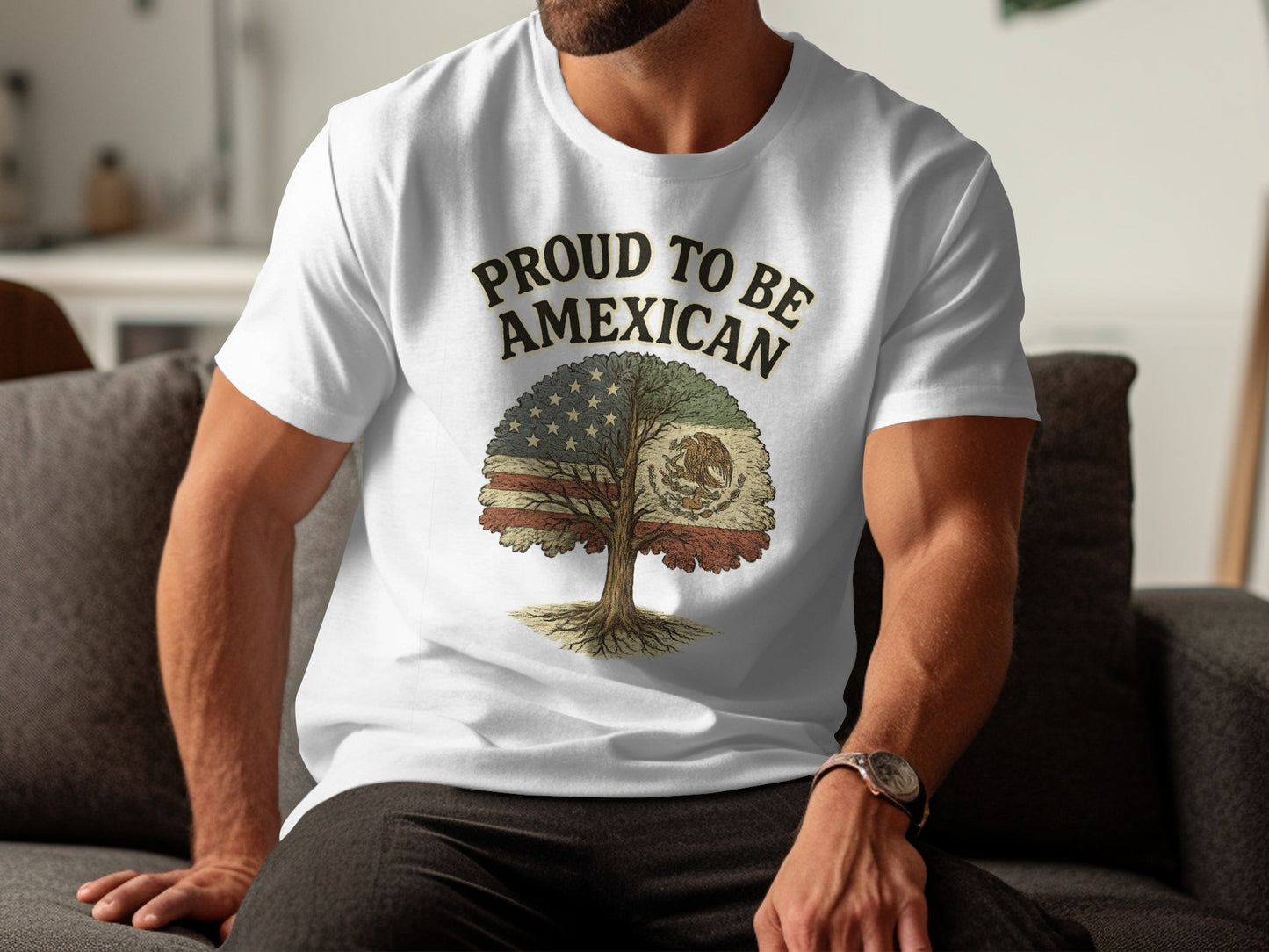 Proud To Be Amexican Tree Print T shirt product