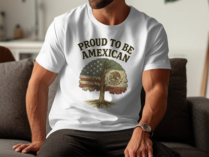Proud To Be Amexican Tree Print T shirt product