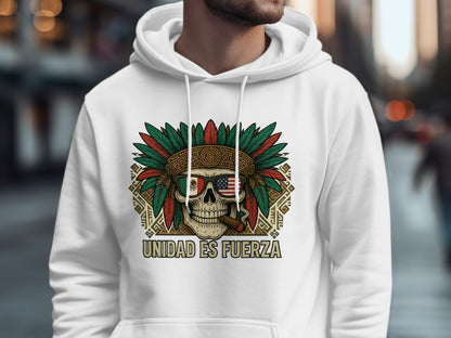 Skull with Headdress Hoodie Unidad es Fuerza Design