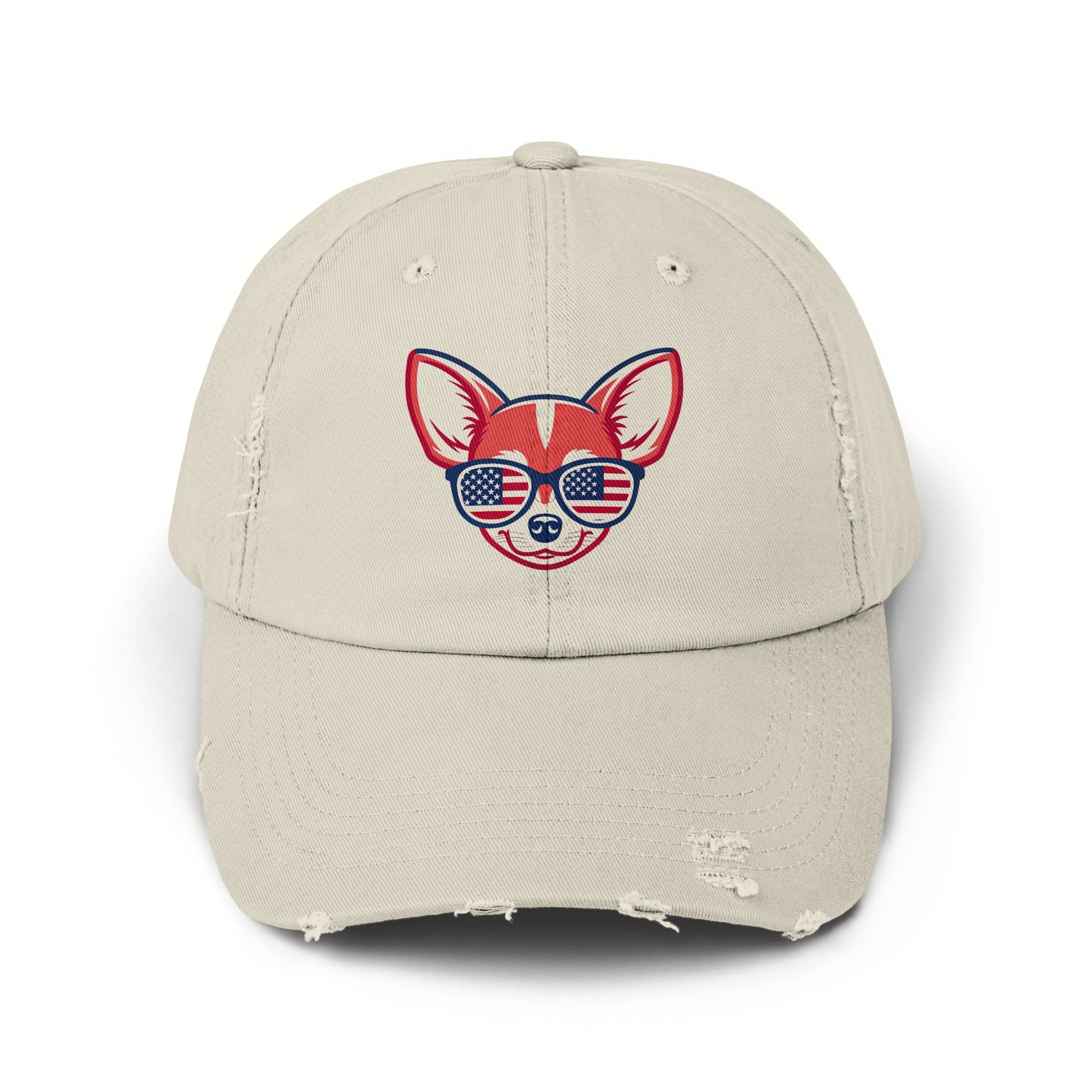 Patriotic Dog Wearing Sunglasses Embroidered Cap product