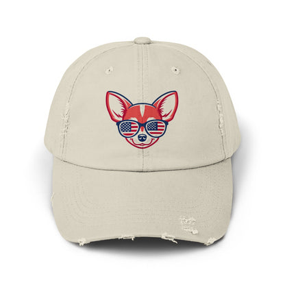 Patriotic Dog Wearing Sunglasses Embroidered Cap product
