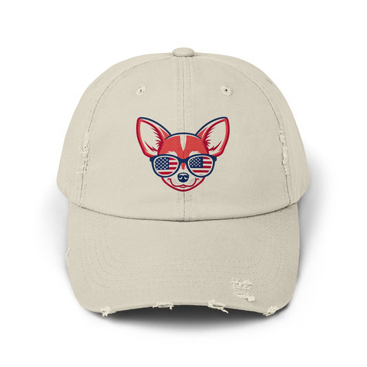 Patriotic Dog Wearing Sunglasses Embroidered Cap product