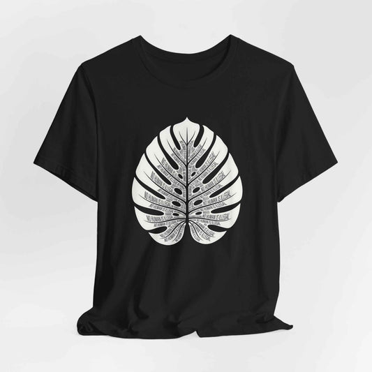 No Human Is Illegal Monstera Leaf T-Shirt, Human Rights Tee, Social Justice Shirt, Activism Apparel, Botanical Statement Design T-Shirts