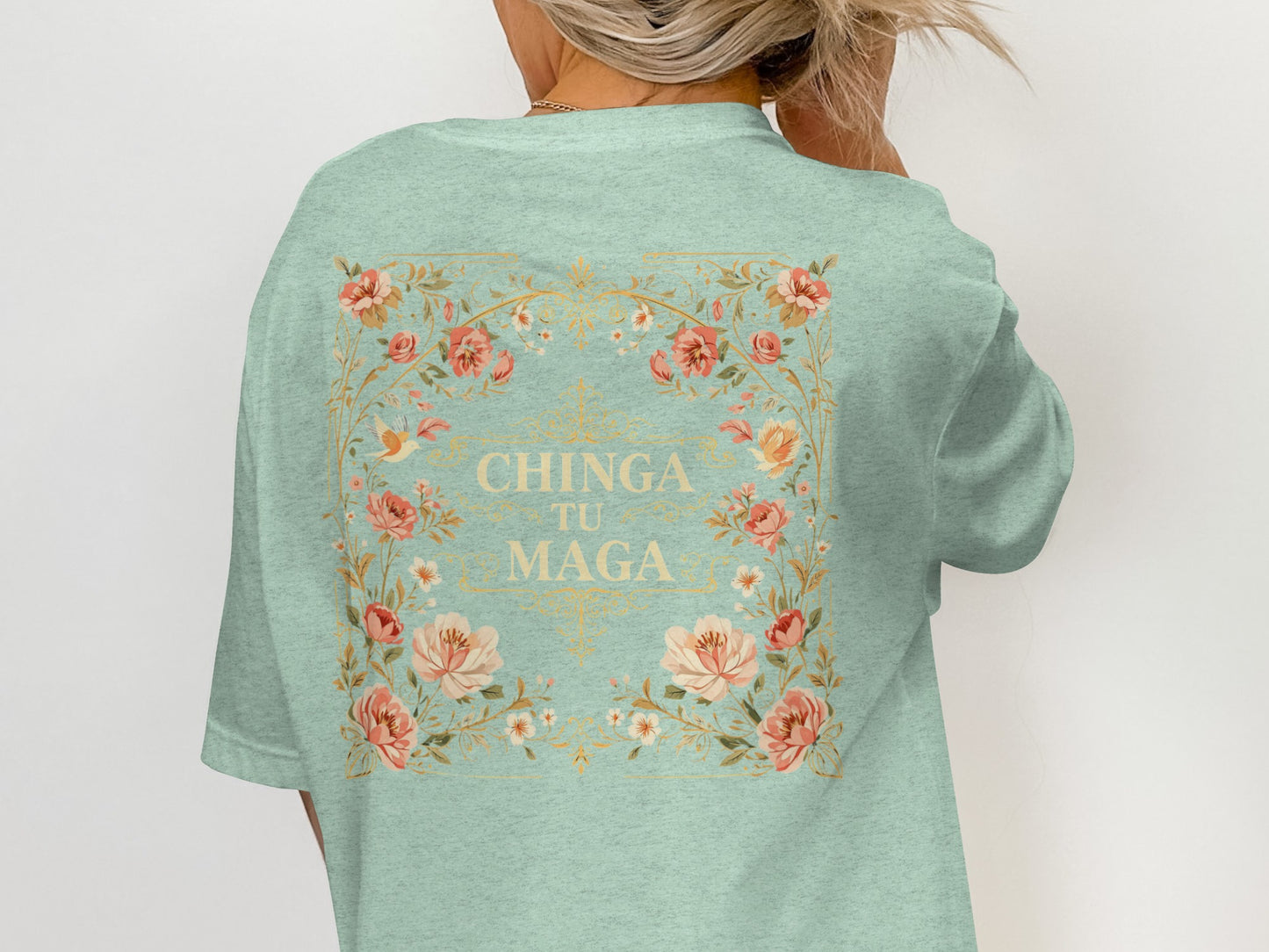 Colorful Floral Graphic Tee with Bold Phrase