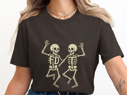 Dancing Skeletons Design Black T-Shirt product type